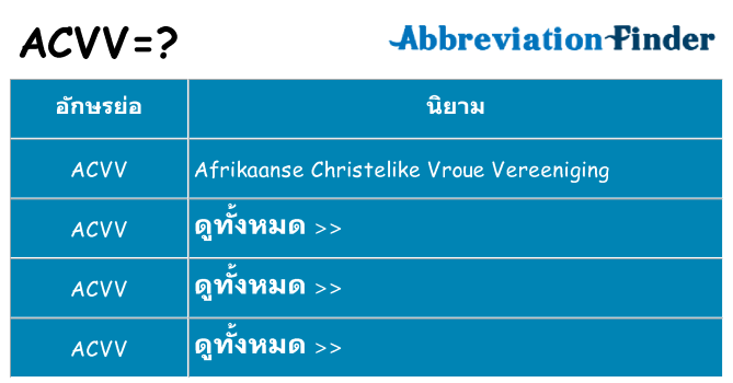 อะไรไม่ acvv ถึง