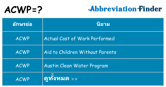 อะไรไม่ acwp ถึง