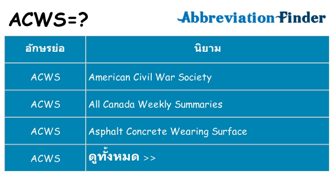 อะไรไม่ acws ถึง