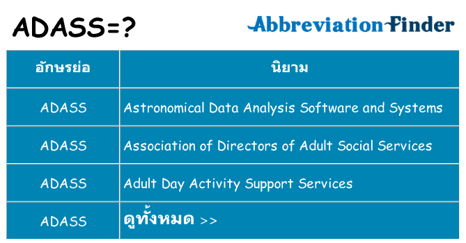 อะไรไม่ adass ถึง