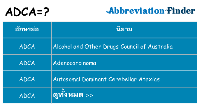 อะไรไม่ adca ถึง