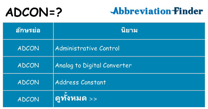 อะไรไม่ adcon ถึง