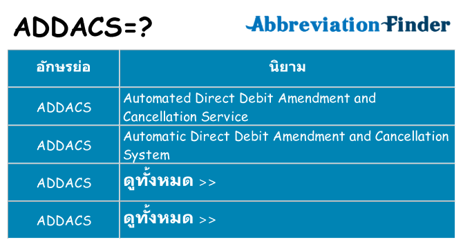 อะไรไม่ addacs ถึง