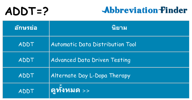 อะไรไม่ addt ถึง