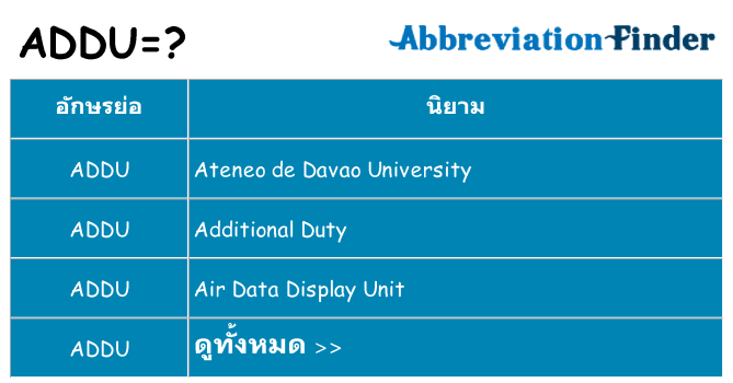 อะไรไม่ addu ถึง