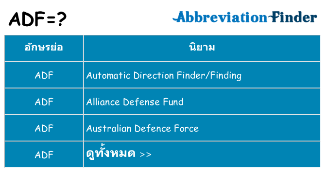 อะไรไม่ adf ถึง