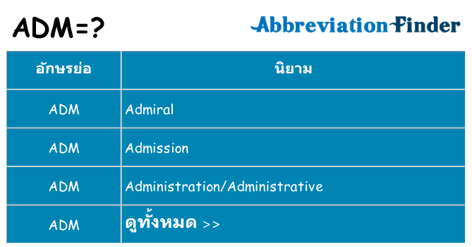 อะไรไม่ adm ถึง