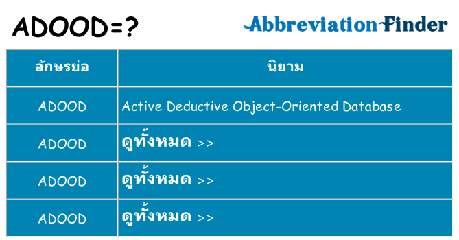อะไรไม่ adood ถึง