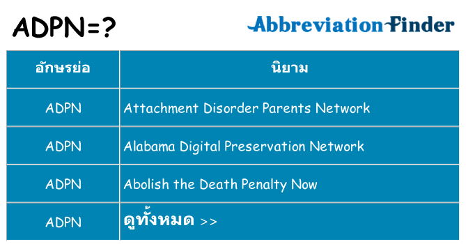 อะไรไม่ adpn ถึง