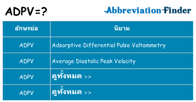 อะไรไม่ adpv ถึง