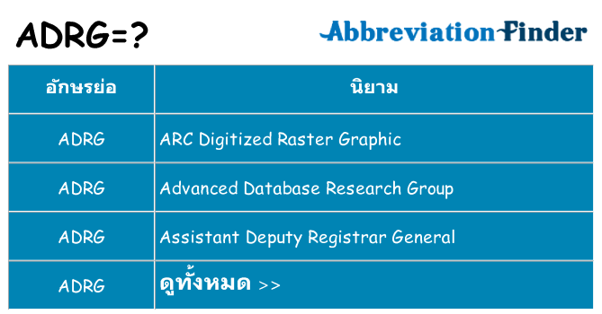 อะไรไม่ adrg ถึง
