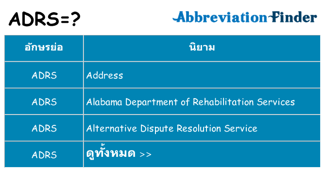 อะไรไม่ adrs ถึง