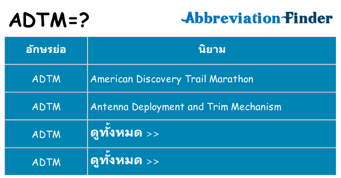 อะไรไม่ adtm ถึง