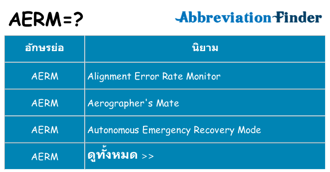 อะไรไม่ aerm ถึง