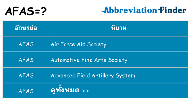 อะไรไม่ afas ถึง