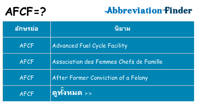 อะไรไม่ afcf ถึง