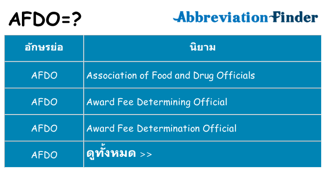 อะไรไม่ afdo ถึง