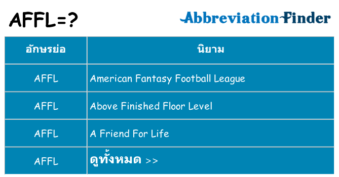 อะไรไม่ affl ถึง