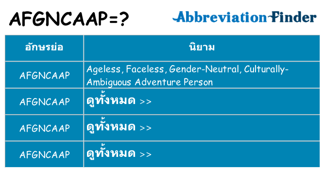 อะไรไม่ afgncaap ถึง