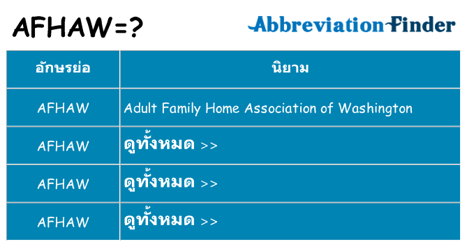 อะไรไม่ afhaw ถึง