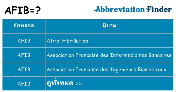 อะไรไม่ afib ถึง