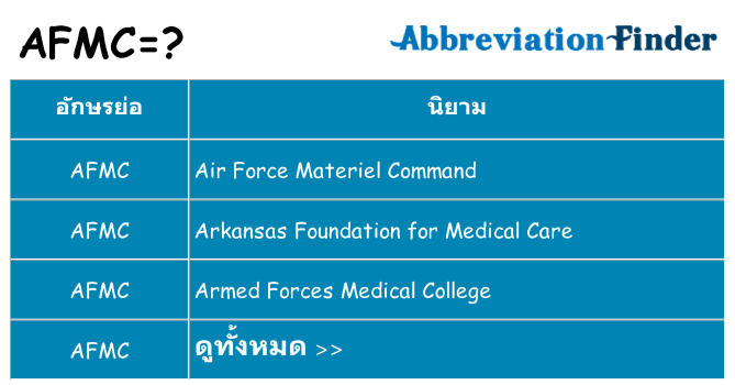 อะไรไม่ afmc ถึง