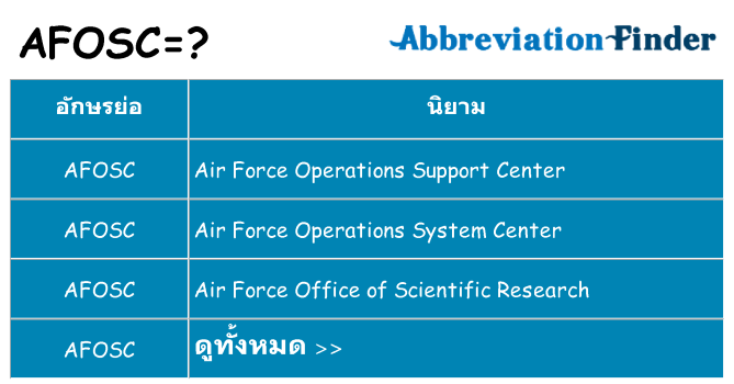 อะไรไม่ afosc ถึง