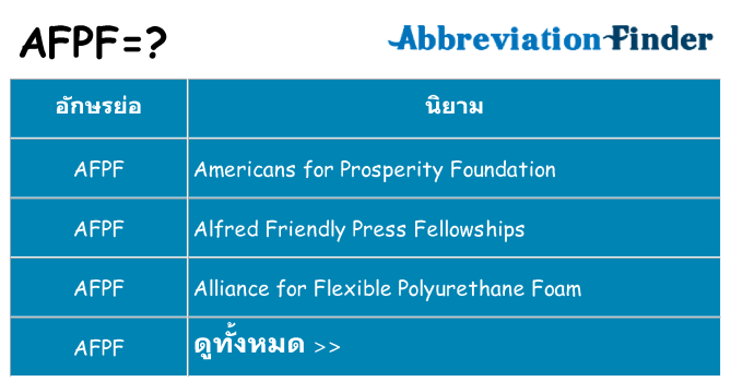 อะไรไม่ afpf ถึง