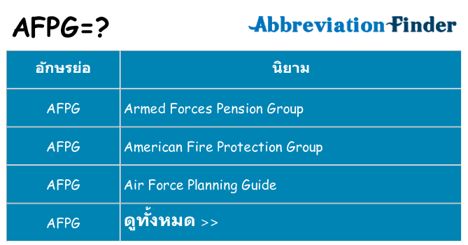 อะไรไม่ afpg ถึง