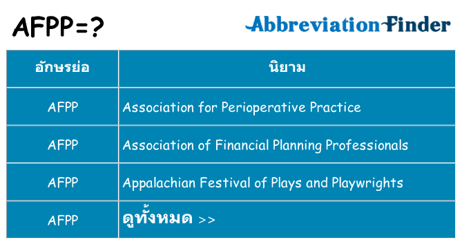 อะไรไม่ afpp ถึง
