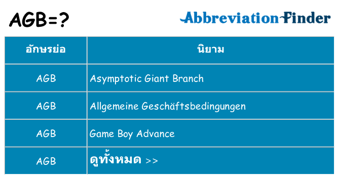 อะไรไม่ agb ถึง