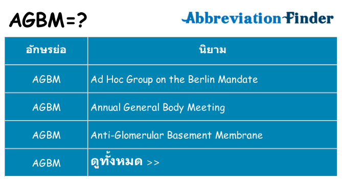 อะไรไม่ agbm ถึง