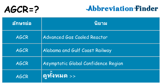 อะไรไม่ agcr ถึง