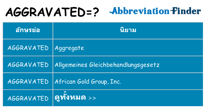 อะไรไม่ aggravated ถึง