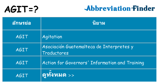 อะไรไม่ agit ถึง