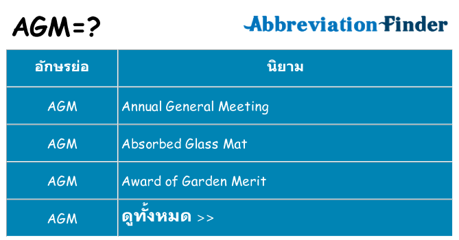 อะไรไม่ agm ถึง