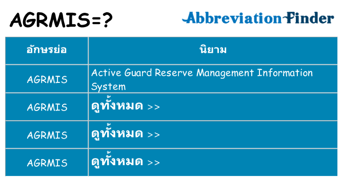 อะไรไม่ agrmis ถึง