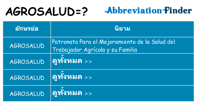 อะไรไม่ agrosalud ถึง