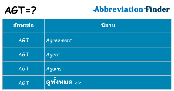 อะไรไม่ agt ถึง