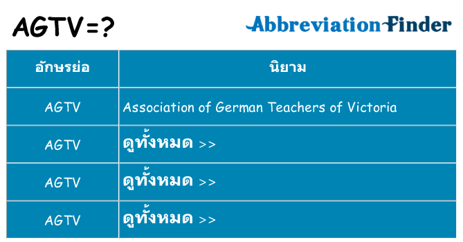 อะไรไม่ agtv ถึง