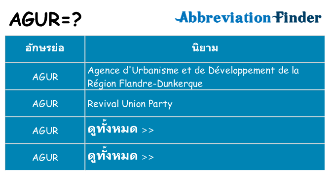 อะไรไม่ agur ถึง