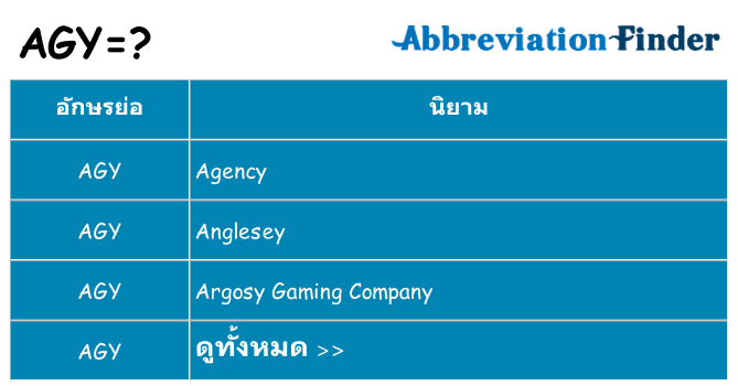 อะไรไม่ agy ถึง