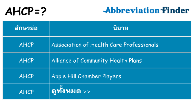 อะไรไม่ ahcp ถึง