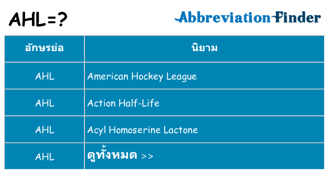 อะไรไม่ ahl ถึง