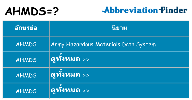 อะไรไม่ ahmds ถึง