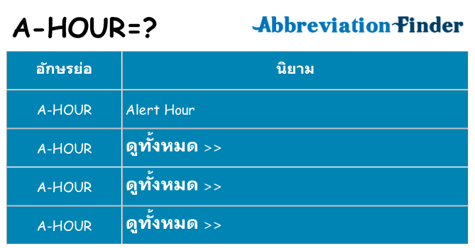 อะไรไม่ a-hour ถึง
