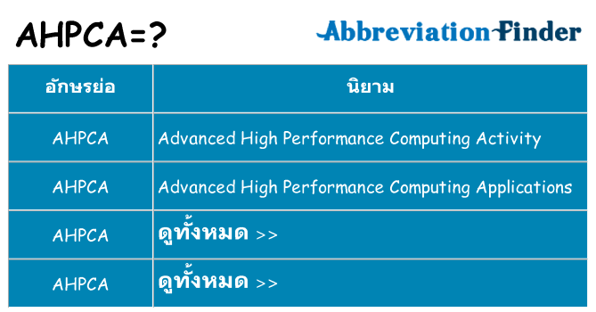 อะไรไม่ ahpca ถึง