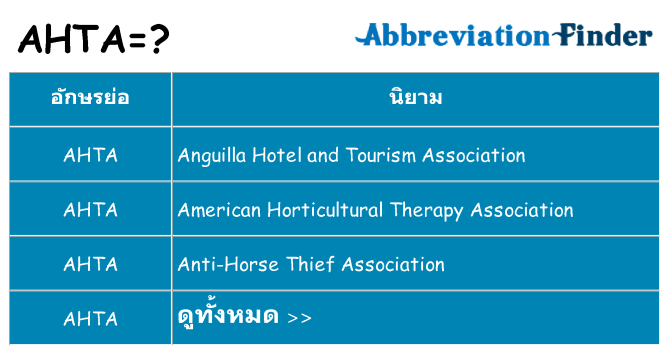 อะไรไม่ ahta ถึง