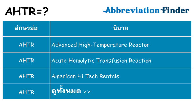 อะไรไม่ ahtr ถึง