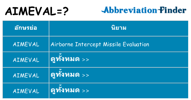 อะไรไม่ aimeval ถึง